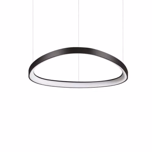 Ideal Lux Gemini Modern LED Ring Pendant Ceiling Light, Black, 2700K, Width: 61 cm – 1