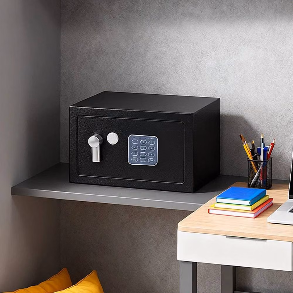 Hinsinc Black 6L Steel Electronic Digital Home Safe Box, Wall Mounted – 3