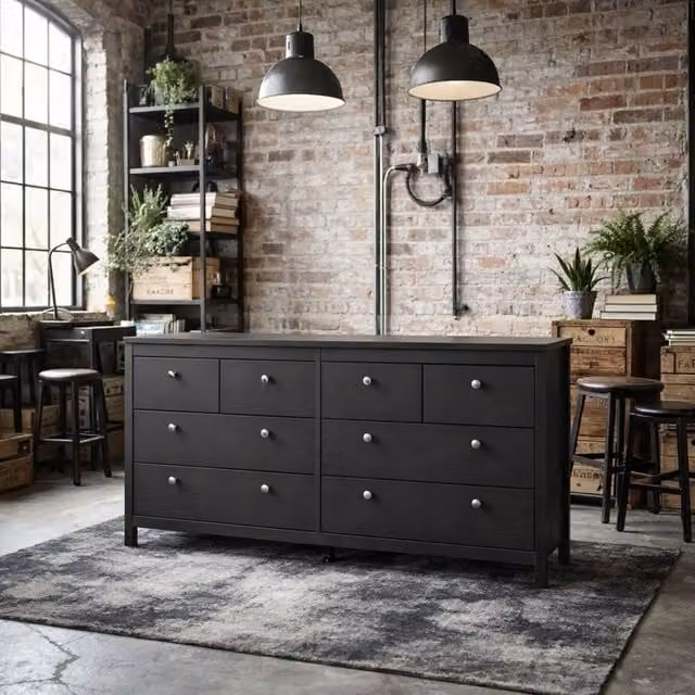Wyld Haus Gossmere Large 8 Drawer Chest in Matt Black