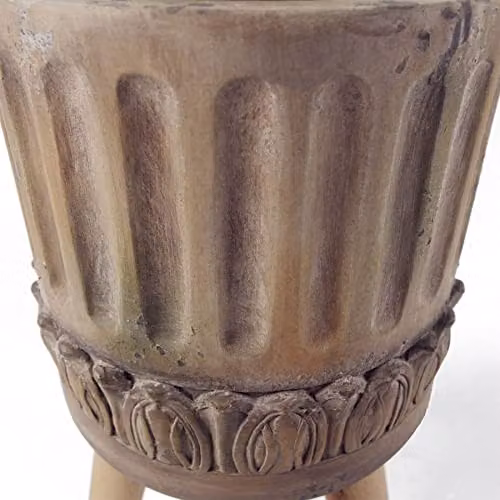 Leaf Design UK Zandi Roman Large Round Planter in Dark Brown, Diameter: 40 cm, Height: 21.5 cm – 3