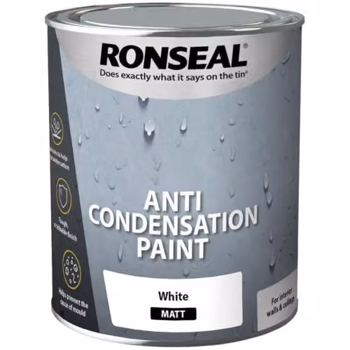 Ronseal Anti-Condensation Paint, Matt Finish, White, 750 ml