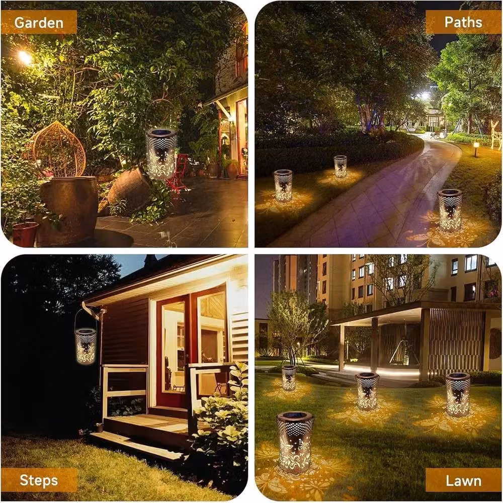 Kelvenix Brown Metal Butterfly Solar LED Lanterns for Garden and Terrace, Height: 60 cm – 5