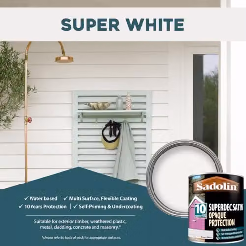 Sadolin Superdec Opaque Wood Protection, White Satin, 1 l – 3