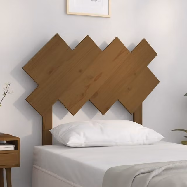 Berkfield Home Honey Brown Solid Wood Pine Bed Headboard W: 92 cm, D: 3 cm, H: 81 cm – 1