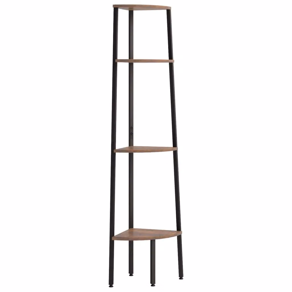 Berkfield Home 4-Tier Industrial Corner Shelf, Dark Brown and Black, W: 45.5 cm, D: 31.5 cm, H: 150 cm – 2