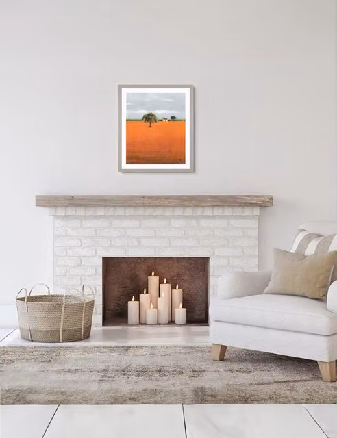 Gallery Direct Evening Glow Nature Landscape Framed Wall Art, Multicolour and Orange, Rectangular
