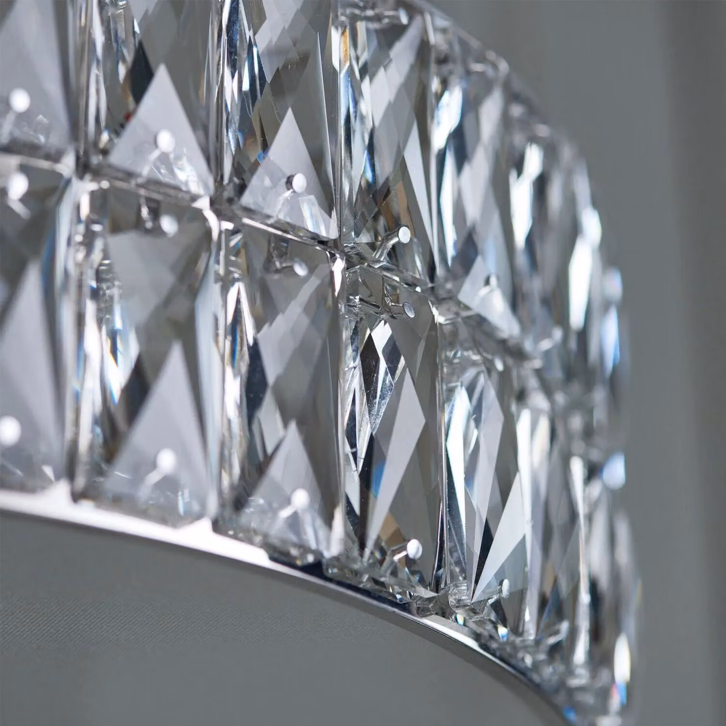 Loops LED Crystal and Chrome Suspended Ceiling Pendant Light with Warm White Glow – 2