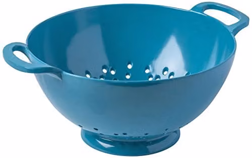 Zeal Melamine Colander with Handles and Feet, Turquoise Blue, 20cm – 1