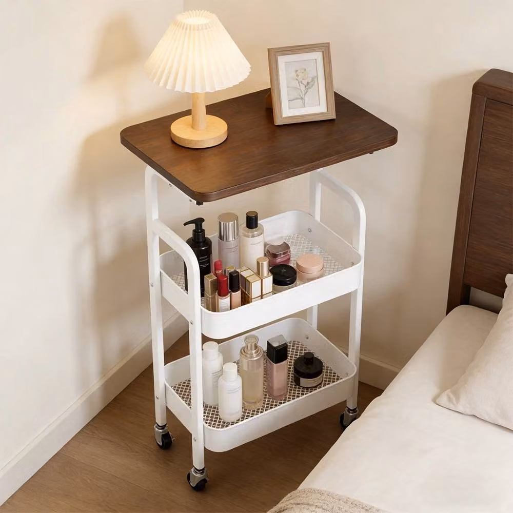Nordara 3-Tier Rolling Storage Trolley Cart in White – 3