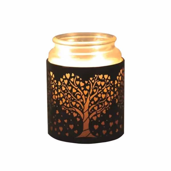 Aroma Home Heart Tree Multi Functional Tealight Wax Melt Burner in Black and Gold, Diameter: 10.5 cm – 3
