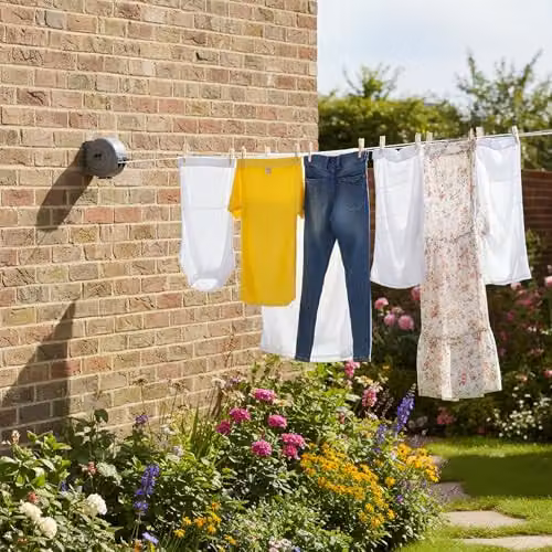 Harbour Housewares Retractable Dual Cord Washing Line, 2 x 15m, Grey – 5