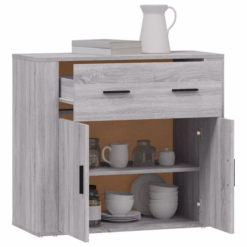 Berkfield Home Grey Sonoma Sideboard in Engineered Wood W/D/H: 80 x 33 x 70 cm – 2