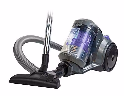 Russell Hobbs Titan2 Pet Multi-Cyclonic Bagless Cylinder Vacuum Cleaner, Grey and Purple, 700W, 3L Capacity – 1