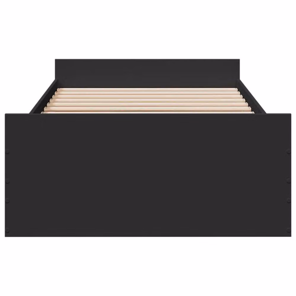 Berkfield Home Modern Small Single Bed Frame with Drawers, Black, W: 75 cm x L: 190 cm – 4