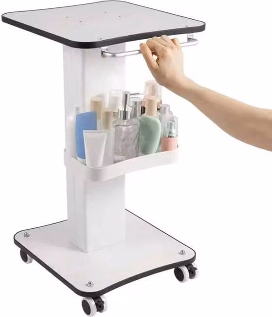 FLAVORA White Metal Beauty Salon and SPA Machine Storage Trolley on Wheels