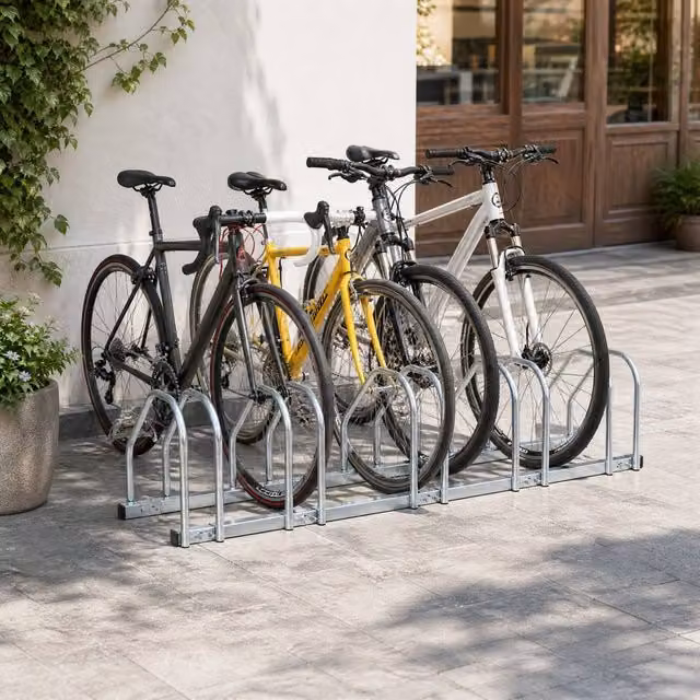 STILVORA 4 Bike Stand Floor or Wall Mounted in Silver – 1