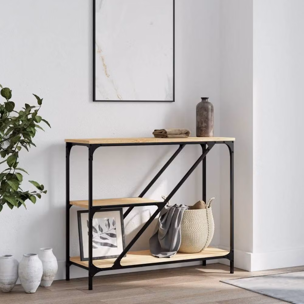 Berkfield Home Sonoma Oak Console Table in Light Oak, W/D/H: 88.5 x 30 x 75 cm – 2