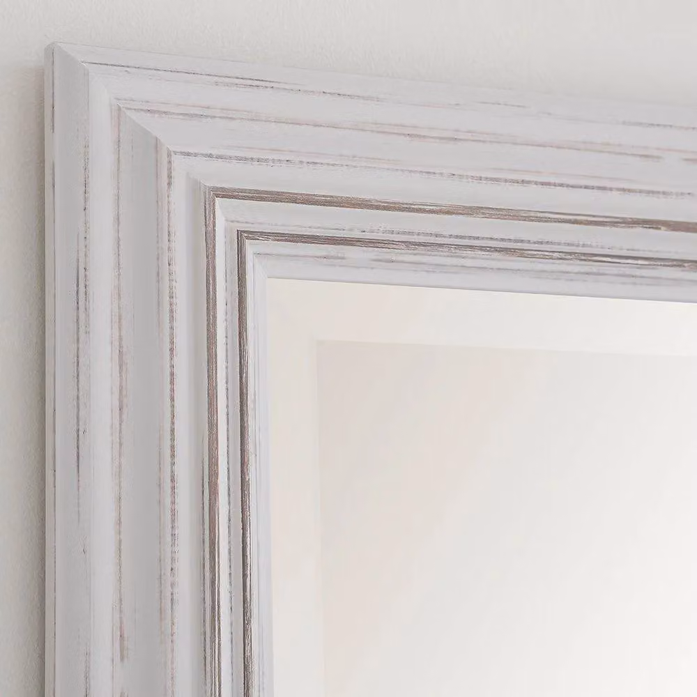 Yearn Mirrors Modern Rectangular Wall Mirror in Distressed White, W: 75 cm, H: 60 cm – 2