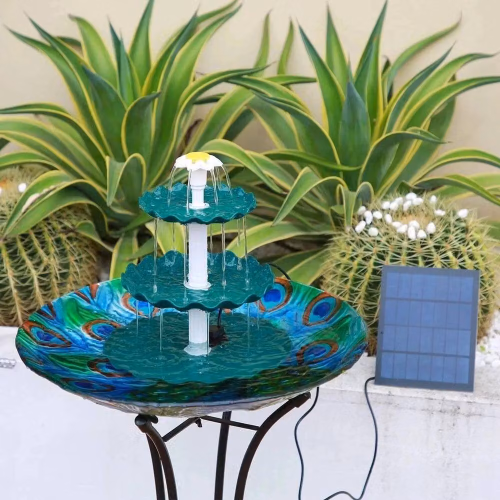 FLAVORA Green 3.5W Floating Solar Fountain Pump for Pools, Bird Baths and Ponds – 3