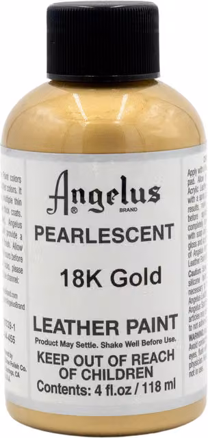 Angelus Gold Pearlescent Acrylic Leather Paint, 118 ml
