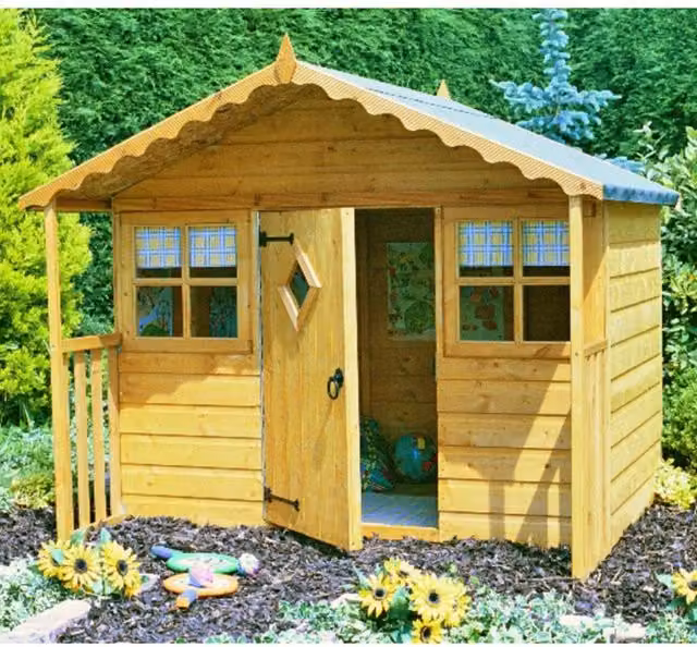 Shires Antique Brown Wooden Cubby Playhouse for Children, H 179.0 cm x W 167.2 cm x D 80.0 cm – 2