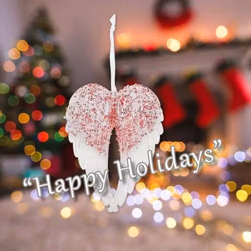 VFM e-Store Red Acrylic Angel Wings Hanging Christmas Tree Ornament, Height: 24 cm – 4