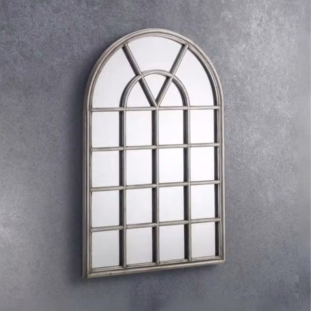 Chilli Seating Opus Vintage Window Wall Mirror in Silver