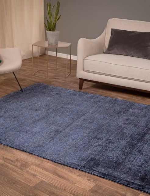 Asiatic Aston Modern Rectangular Easy Care Viscose Rug in Blue