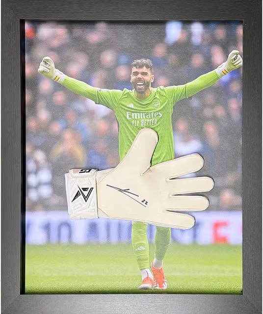 Allstarsignings David Raya Signed and Framed Arsenal Goalkeepers Glove, White