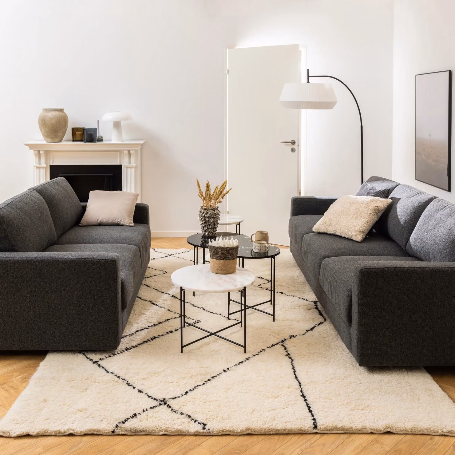 Furniture To Go Avila Side Table with White Marble Top, W/D: 42 x 45 cm – 2
