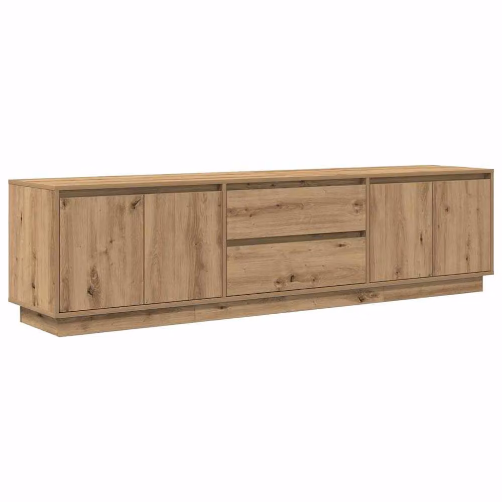 Berkfield Home Artisan Oak TV Cabinet with LED Lights, Brown, W: 193.5 cm, D: 50 cm, H: 41 cm – 3