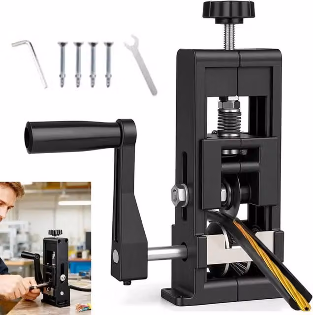 FLAVORA Manual Crank Electric Cable Stripping Machine for Scrap in Black