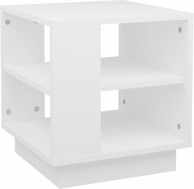 Berkfield Home Modern White Square Coffee Table in MDF, W/D/H: 40 x 40 x 43 cm