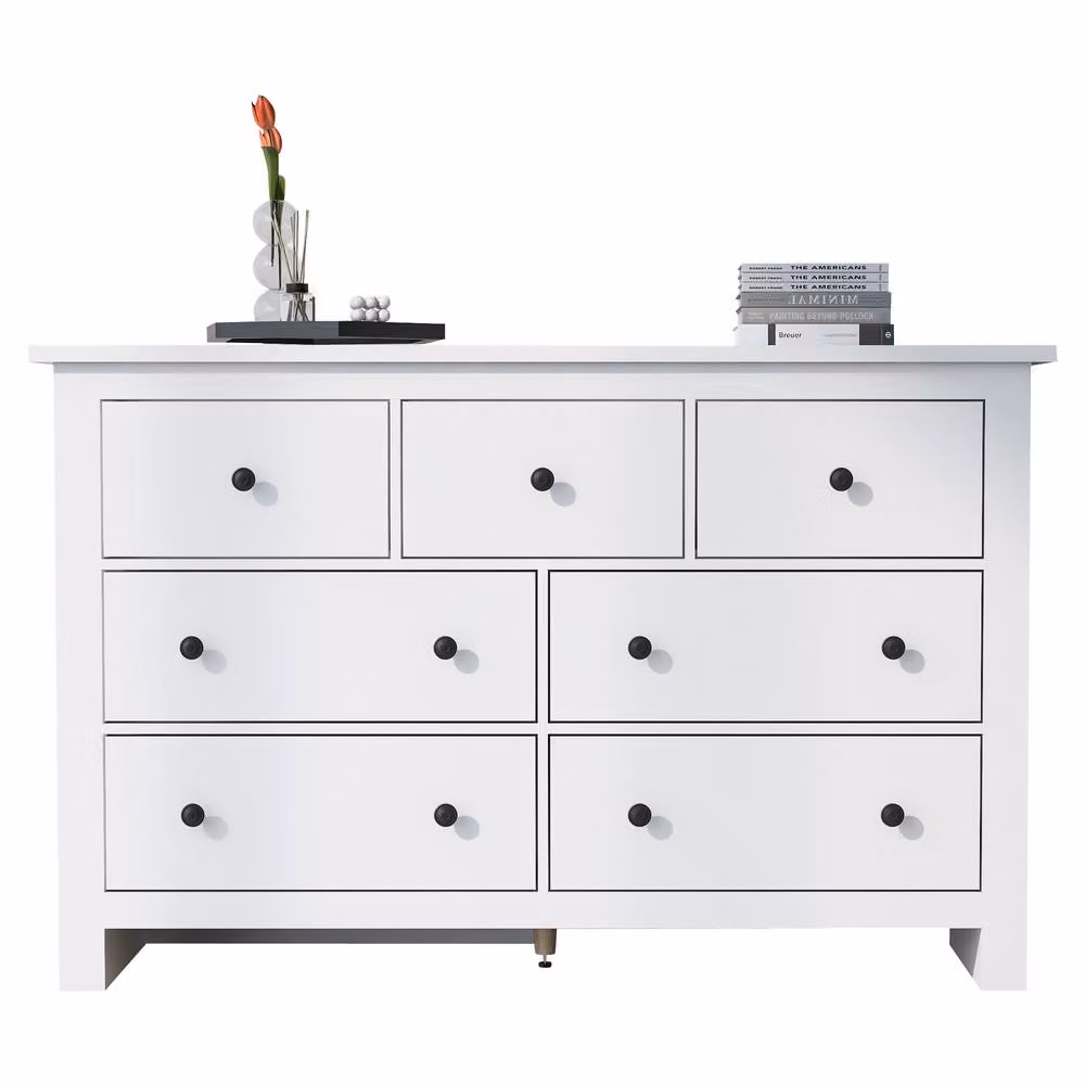 Merax White 7-Drawer Chest of Drawers and Large Sideboard Storage Cabinet – 4