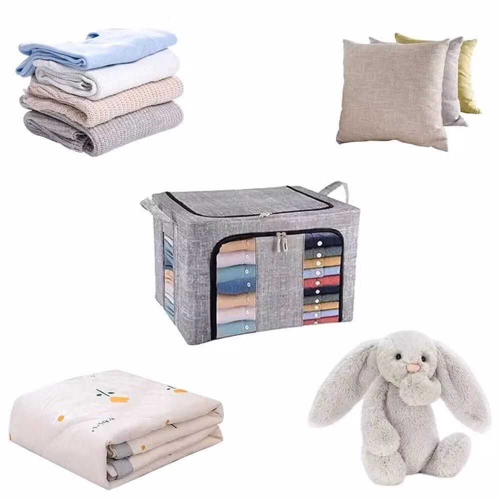 Kelvenix 3-Piece Set of 66L Foldable and Stackable Storage Boxes in Grey – 3