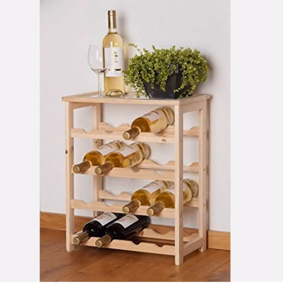 EONLION 16 Bottle Freestanding Wooden Wine Rack in Beige – 2