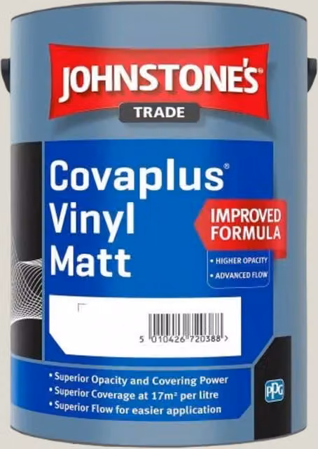 Johnstone's Covaplus Matt Dispersion Paint in Ivory, 5 l – 1