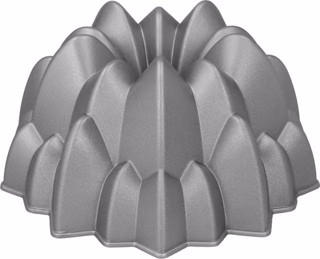 MasterClass Non-Stick Cast Aluminium Decorative Peak Cake Tin, Grey, Diameter: 24 cm