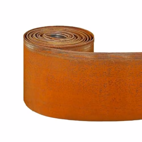 Nicoman Heavy Duty Pre-Rusted Metal Garden Border Edging, Bronze/Brown, 10m Length