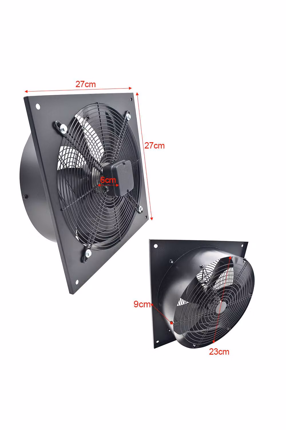Living and Home Black Wall-Mounted 8-inch Axial Exhaust Ventilation Fan – 5
