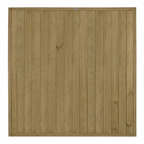 Forest Garden Brown Pressure Treated Wood Fence Panel, Pack of 4, Height: 183 cm, Width: 183 cm, Depth: 40 cm