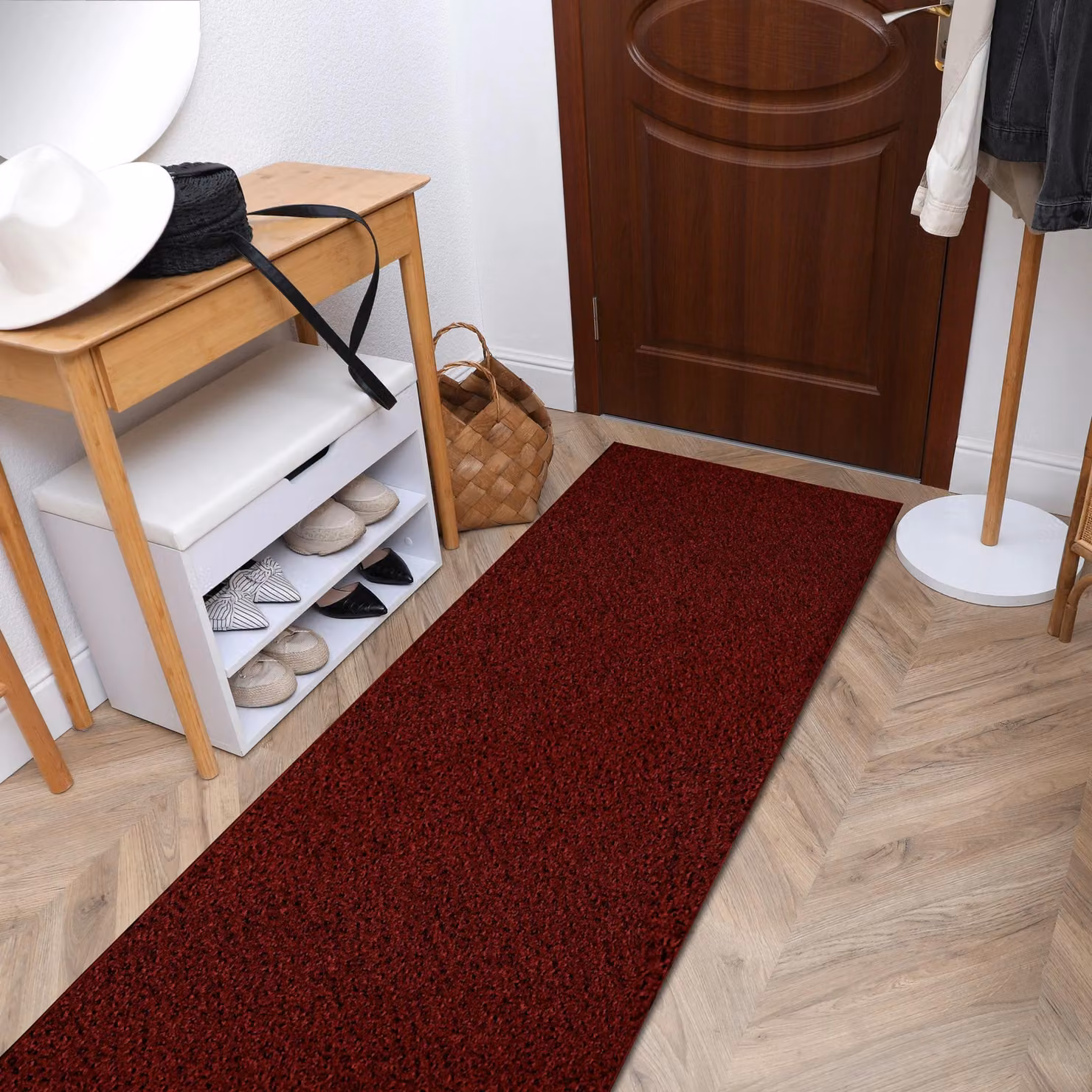 RugsX Traffic Burgundy Runner in Red, W: 150 cm, L: 370 cm – 4