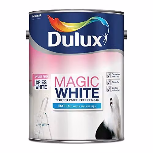 Dulux Magic White Matt Paint for Walls and Ceilings, White, 5 l – 2