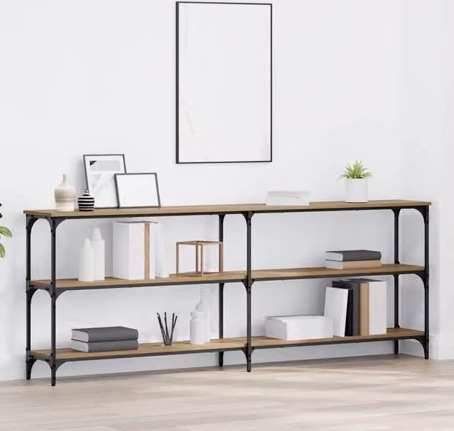 Berkfield Home Artisan Oak Console Table in Brown, W/D/H: 200 x 29 x 75 cm – 1