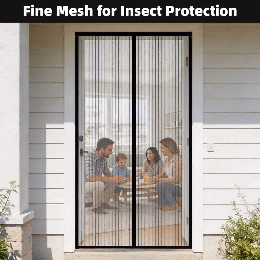 NESTLUNE Heavy Duty Magnetic Insect Proof Door in Black, W: 100 cm, H: 210 cm – 2