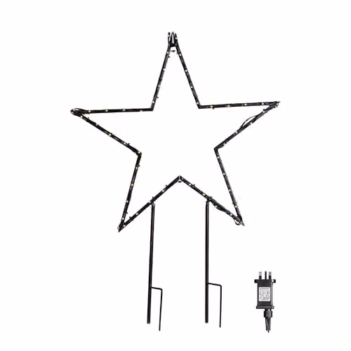 Samuel ALEXANDER Black Metal Modern Christmas Star with Garden Stake, Height: 60 cm – 3