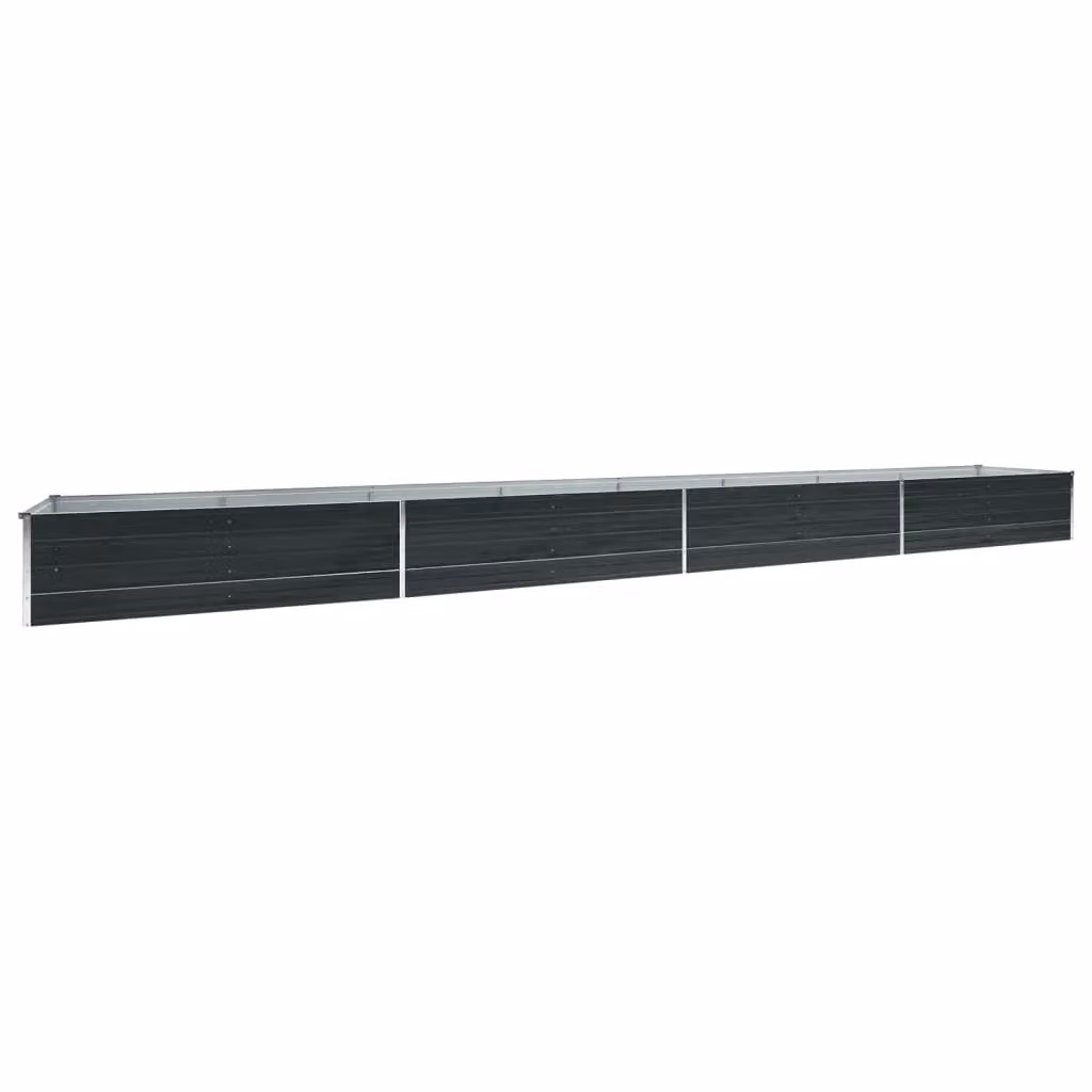 Berkfield Home Garden Galvanised Steel Raised Bed in Anthracite Black, W: 600 cm, D: 80 cm, H: 45 cm – 2