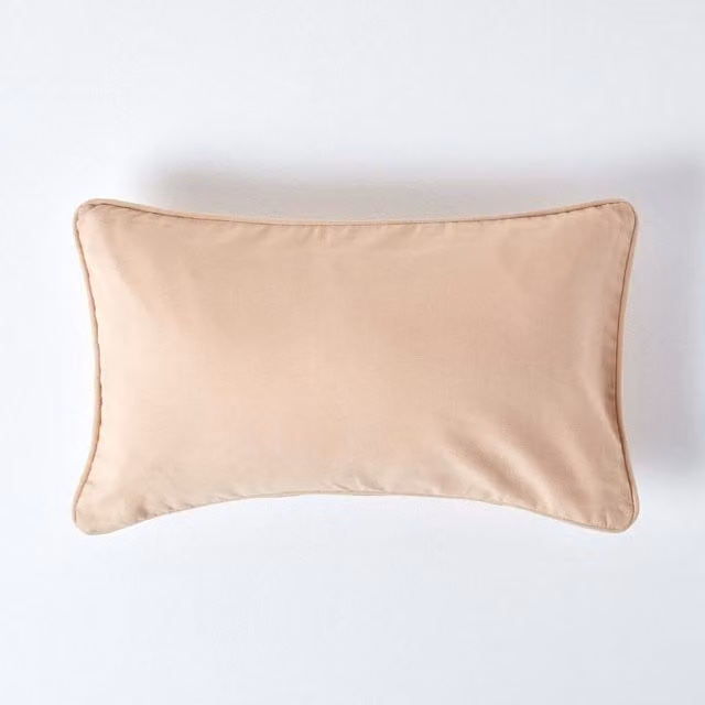 Homescapes Plain Cotton Cushion Cover, Beige, 50 x 50 cm
