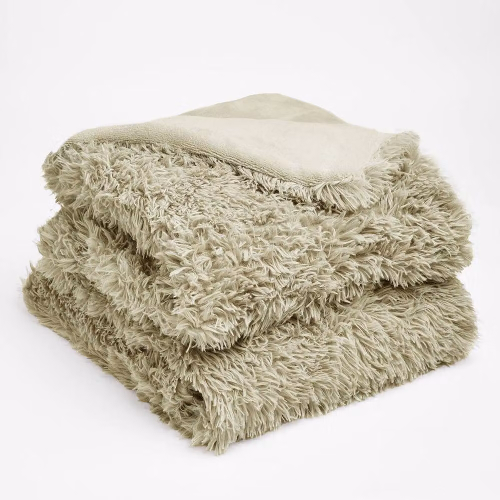 OHS Fluffy Green Fleece Microfibre Throw Blanket – 2