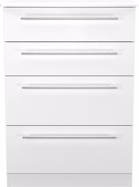Sherwood Ready Assembled 4 Drawer Deep Chest in White Matt